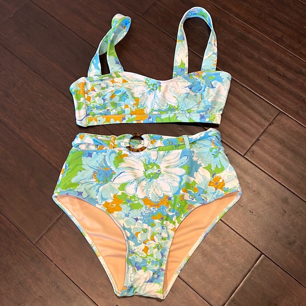 Faithfull the Brand high waisted floral bikini